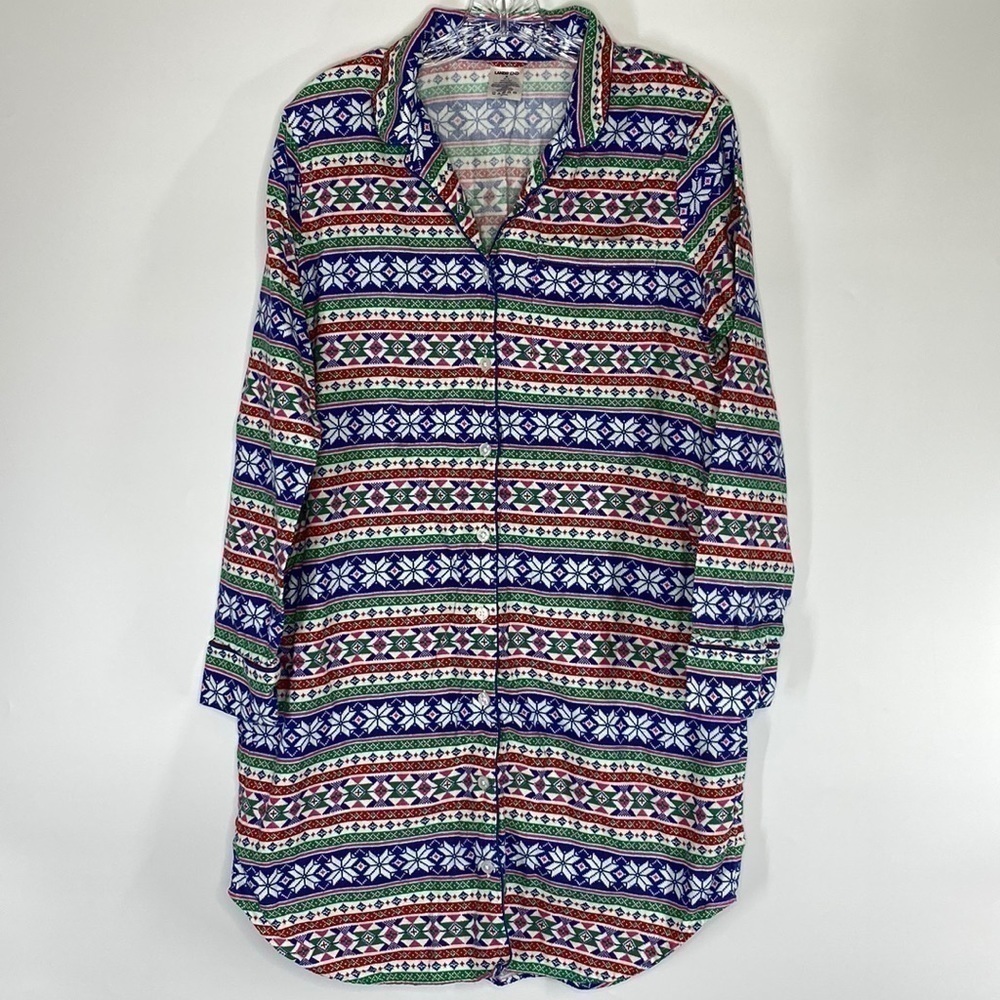 Lands' End Norwegians Nordic Nightgown Shirt Size Medium
